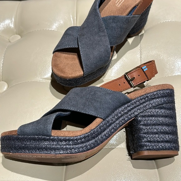 Toms Shoes - Tom’s platform sandals, 2tone grey&saddle color sz 8